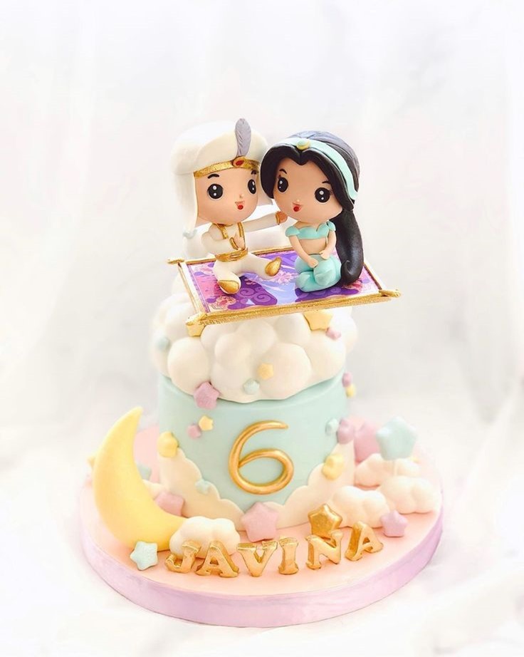Aladdin and Jasmine 6th Birthday Cake