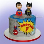 Cute Superman –  Batman – Spider-Man Cake