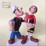 Cute Popeye and Olive Oyl Wedding Cake Topper
