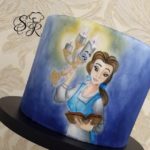 Superb Hand-painted Lumiere and Belle Cake