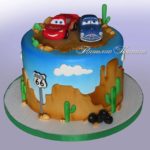 Terrific Lightning McQueen and Doc Hudson Cake