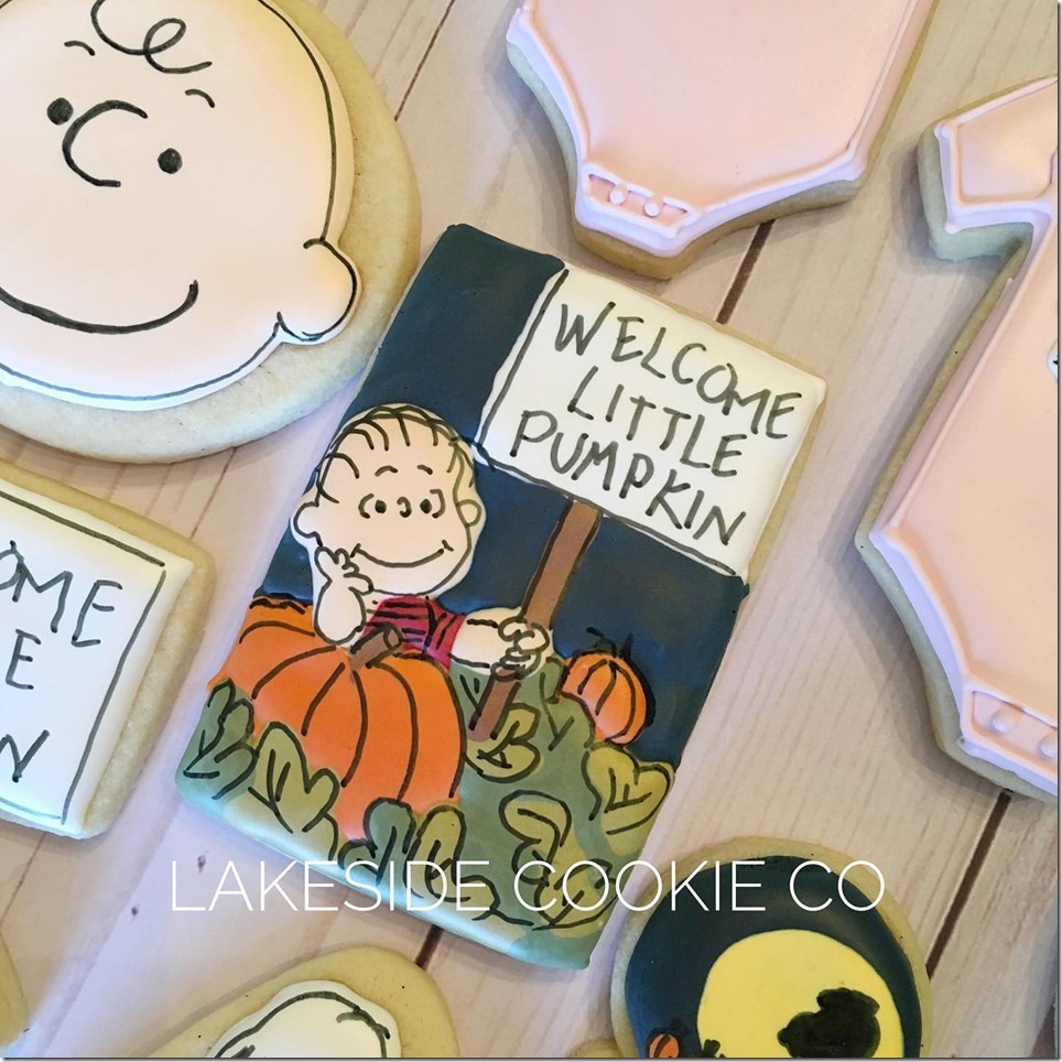 Charlie Brown Halloween Baby Shower Cookies