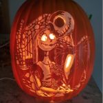 Love Is In The Air With This Wonderful Jack Skellington and Sally Pumpkin Carving
