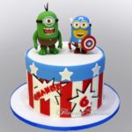 Cute Captain America and Hulk Minion Cake