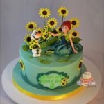 Superb Olaf and Anna in Summer Cake