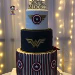 Captain America & Wonder Woman Wedding Cake