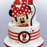 Terrific Red, White, and Black Minnie Mouse Birthday Cake