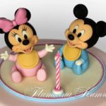 Adorable Baby Mickey and Minnie Cake Topper