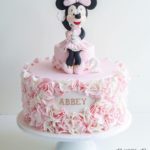 Lovely Pink and White Minnie Mouse 2nd Birthday Cake