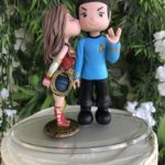 Spock and Wonder Woman Wedding Cake Topper