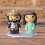 Lovely Lord of the Rings Wedding Cake Topper Featuring Aragorn and Arwen