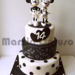 Marvelous Black and White Mickey and Minnie Cake