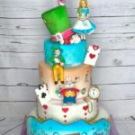 Marvelous Alice in Wonderland Multi-Tiered Birthday Cake