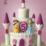 Disney Princess Castle Cake with Belle and Cinderella