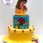 Marvelous Beauty and the Beast Cake with 3-D Belle Cookie Topper