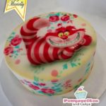 Marvelous Hand-painted Cheshire Cat Birthday Cake