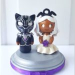 Adorable Black Panther and Storm Wedding Cake Topper