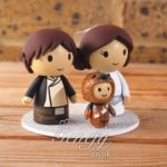 Adorable Han Solo and Princess Leia Wedding Cake Topper