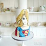 Terrific Hand Painted Supergirl Cake