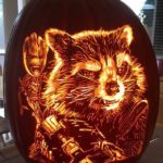 Terrific Rocket and Groot Pumpkin Carvings