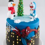 Fabulous Spider-Man & Doraemon Christmas Cake