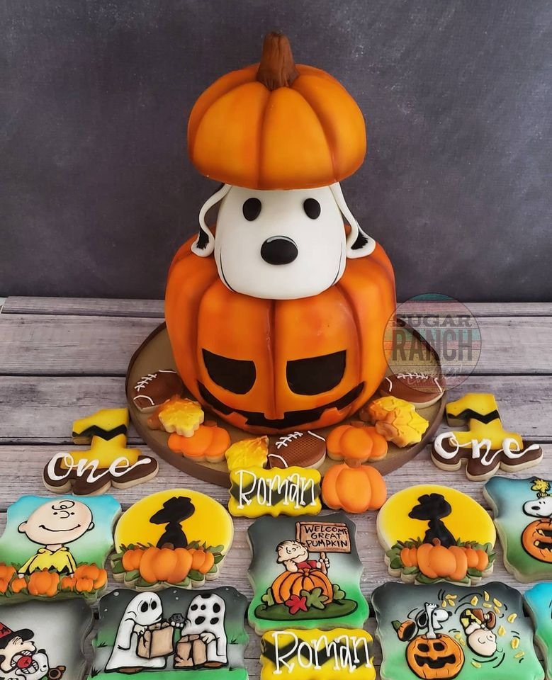 Charlie Brown Halloween 1st Birthday Cookies & Cake