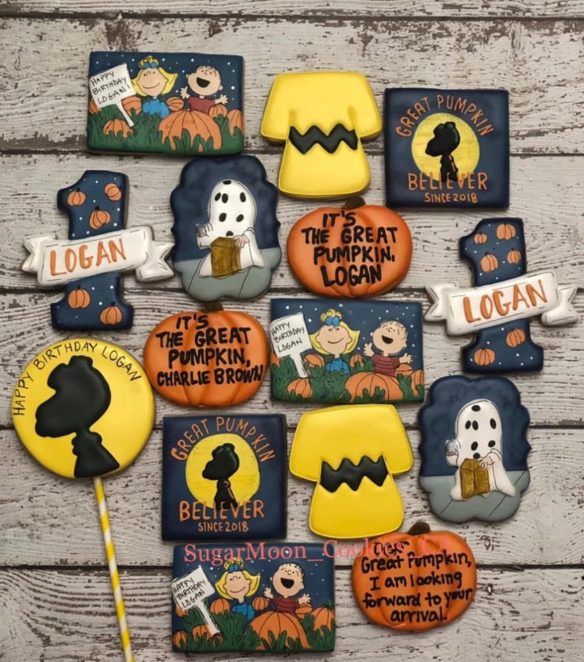 Charlie Brown Halloween 1st Birthday Cookies