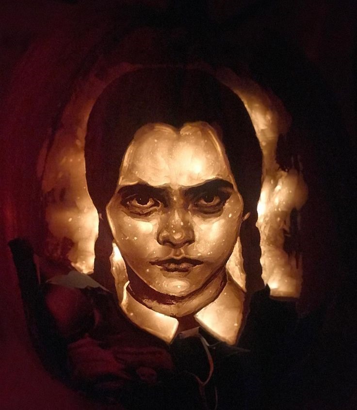 Wednesday Addams Pumpkin In Progress