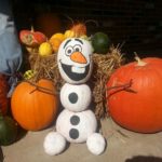 Superb Olaf Painted Pumpkin Sculpture