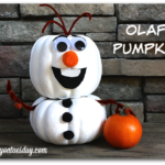 Cute Olaf Pumpkin Sculpture