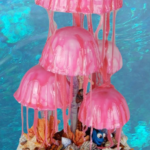 Marvelous Dory Swimming with Pink Jellyfish Cake