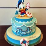 Cute Baby Donald Duck 1st Birthday Cake