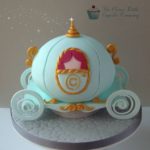 Splendid Cinderella Carriage Cake With Gold Trim