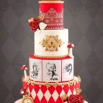 Fabulous Vintage Blue and Red Twin Alice In Wonderland Cakes