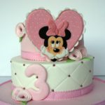 Splendid Pink Minnie Mouse Heart Birthday Cake
