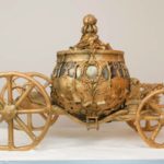 Marvelous Golden Cinderella Carriage Cake