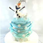 Marvelous Olaf Ombre Ruffles Cake