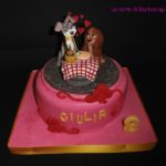 Romantic Lady and the Tramp Wedding Anniversary Cake