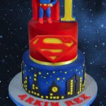 Superman Overlooks Metropolis On This Cake