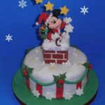 Santa Mickey Mouse Pops Out of the Chimney
