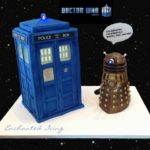 Marvelous Bar Mitzvah TARDIS and Dalek Cake