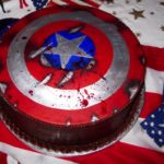 Battle Damaged Captain America Shield Groom’s Cake