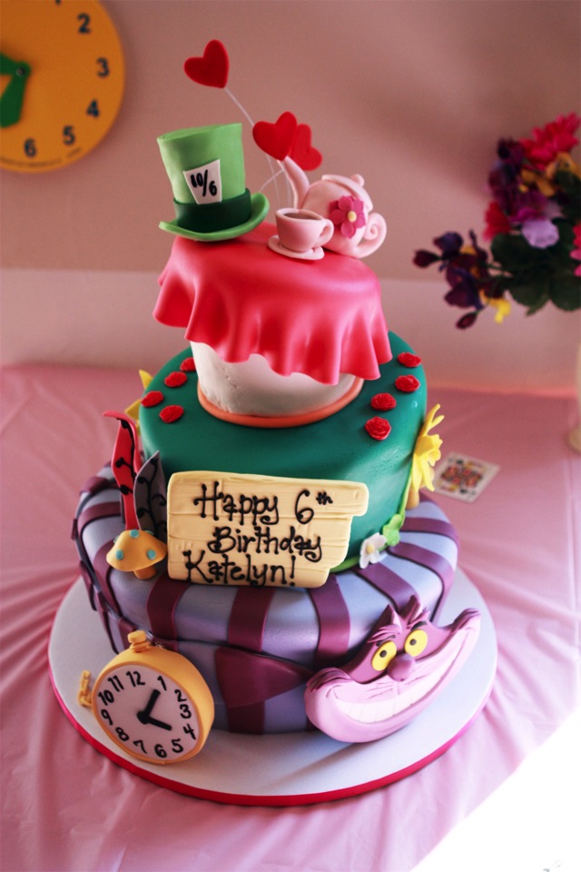  Alice in Wonderland Adventureland Birthday Cake Topper