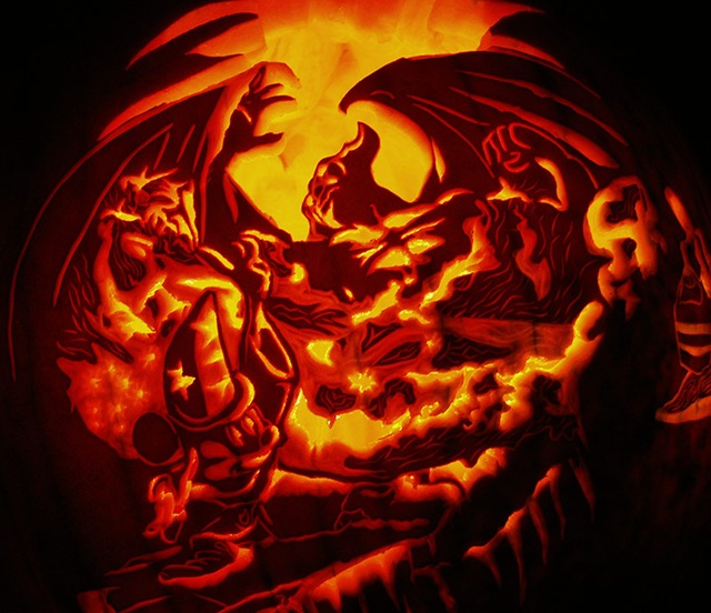 Amazing Mickey Mouse vs. Chernabog Pumpkin Carving