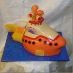 Groovy Yellow Submarine 70th Birthday Cake