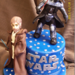 Great Star Wars Cake featuring Darth Vader and Obi-Wan Kenobi