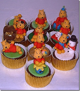  48Pcs Winnie Cupcake Toppers Pooh Bear Cake Topper