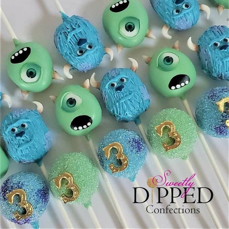 Monsters, Inc. 3rd Birthday Cake Pops