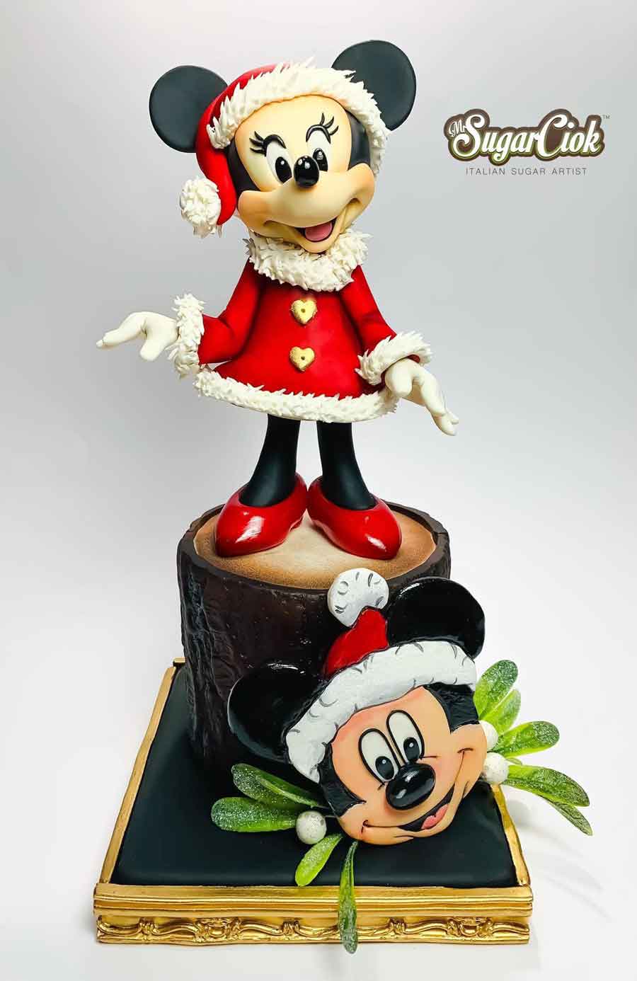 Mickey and Minnie Christmas Cake