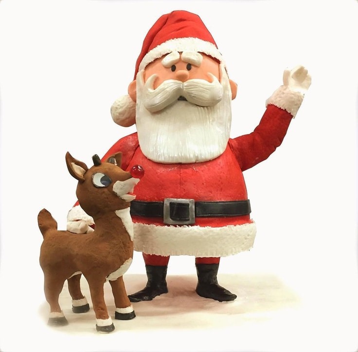 Rudolph and Santa Cake Topper